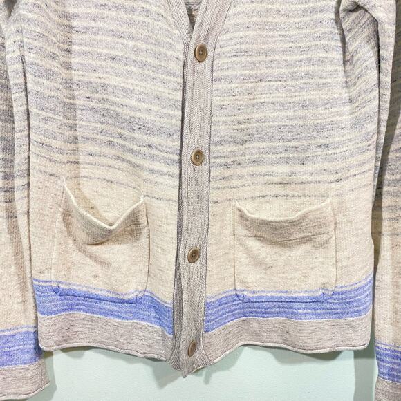 Lucky Brand Women's Space Knit Stripes Boho Button Up Cardigan Size XL - Picture 7 of 8